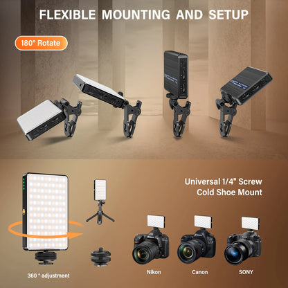 ST-120 LED Video Light Fill Light Rechargeable 3000 Mah Ajusted 3 Light Modes CRI95 Portable Mini Selfie Light 2500-9000K