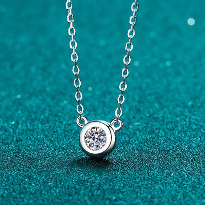 Collar KNOBSPIN de moissanita color D para mujer, joyería para fiesta de cumpleaños con baño de plata esterlina GRA 925 y oro blanco de 18 quilates.