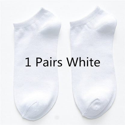 Venta al por mayor, 10 pares de calcetines unisex para hombre y mujer, transpirables, deportivos, de color liso, náuticos, cómodos, de algodón, hasta el tobillo, blancos.
