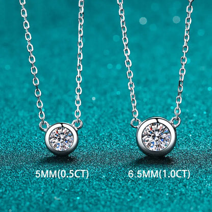Collar KNOBSPIN de moissanita color D para mujer, joyería para fiesta de cumpleaños con baño de plata esterlina GRA 925 y oro blanco de 18 quilates.