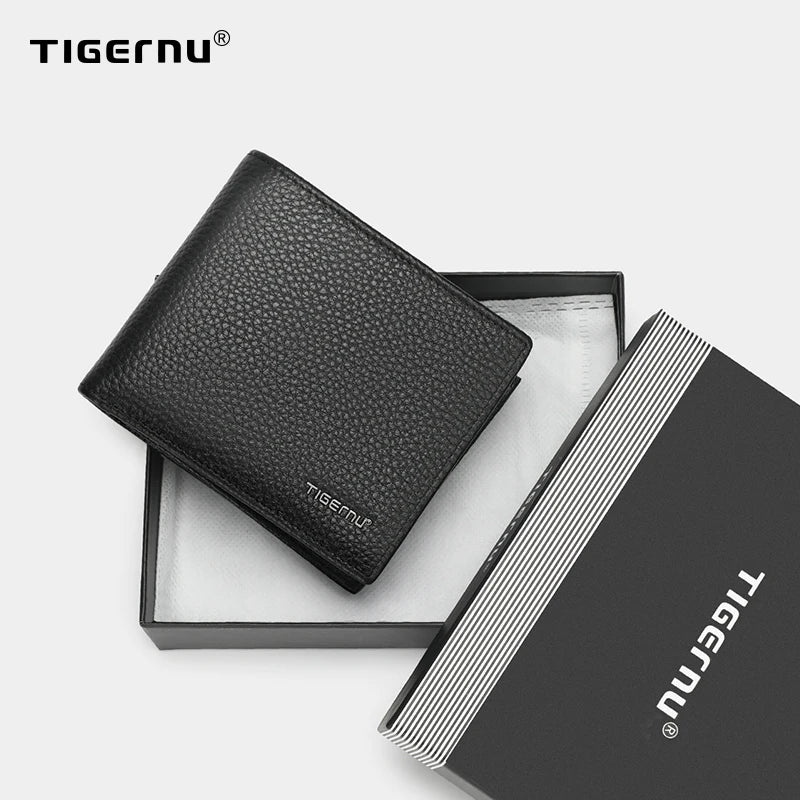 Tigernu 100% Genuine Leather Men Wallet Designer Men's Purse Card Wallet For Men Small Money Bag High Quality Luxury Male Wallet
