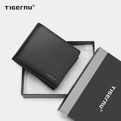 Tigernu 100% Genuine Leather Men Wallet Designer Men's Purse Card Wallet For Men Small Money Bag High Quality Luxury Male Wallet