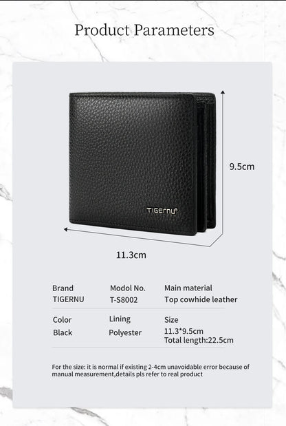 Tigernu 100% Genuine Leather Men Wallet Designer Men's Purse Card Wallet For Men Small Money Bag High Quality Luxury Male Wallet