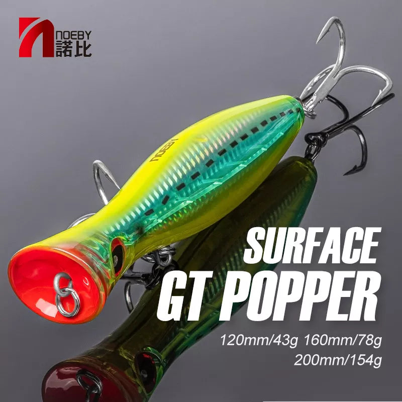 Noeby Big game Popper Fishing Lures 12cm43g 16cm78g 20cm154g Topwater Wobbler Artificial Hard Bait for GT Saltwater Fishing Lure