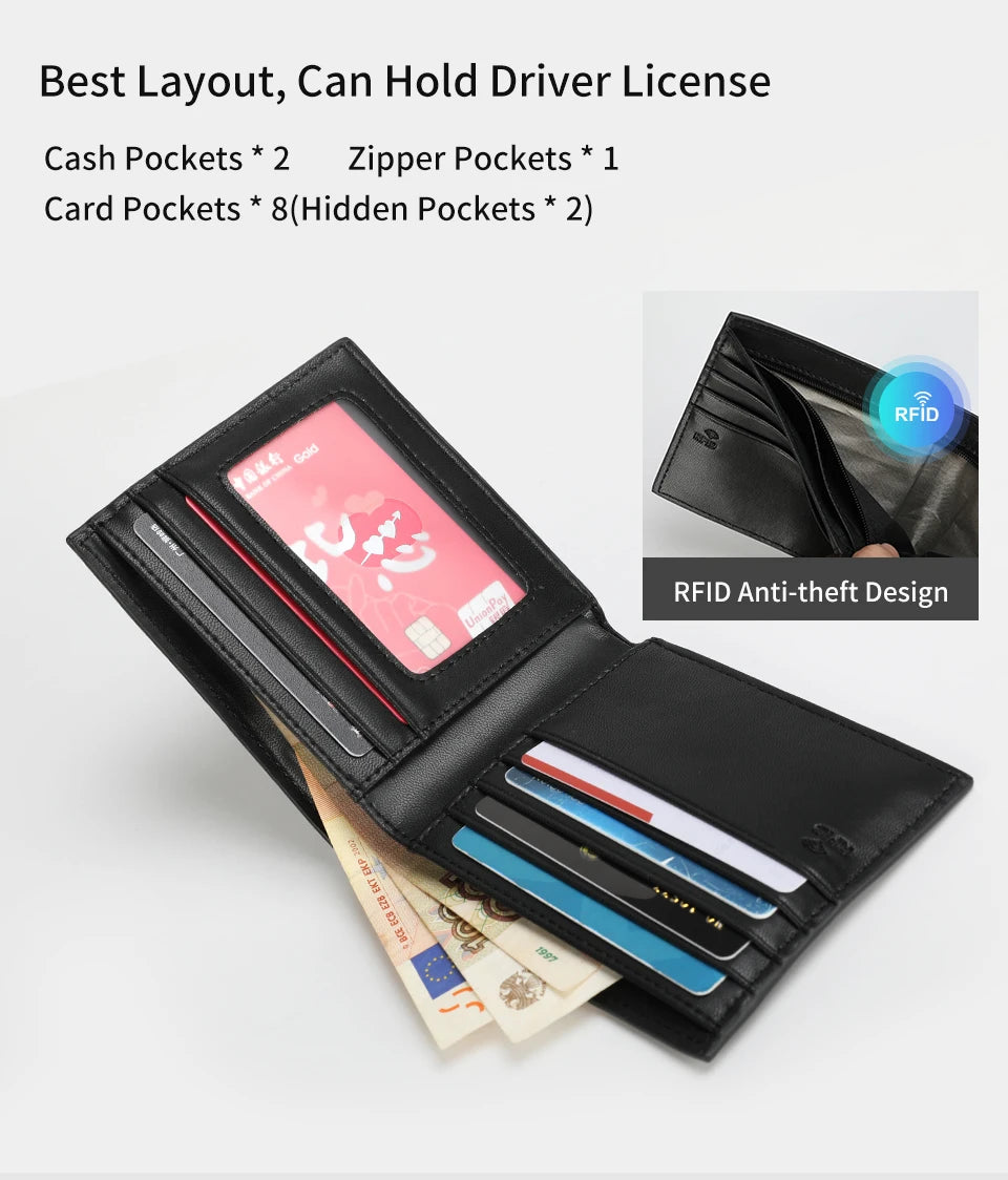 Tigernu High Quality Wallets Men Thin Money Purse Male Business Card Holder For Men Fashion Leather Wallet Short Purse Card Bag