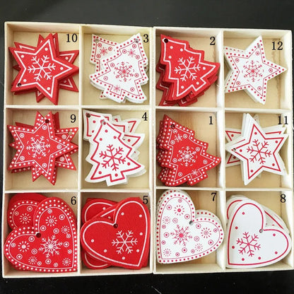5/10 piezas de 5 cm de madera natural para adornos de árbol de Navidad, colgantes para Año Nuevo 2022, regalo de Navidad DIY, decoración del hogar, decoración navideña