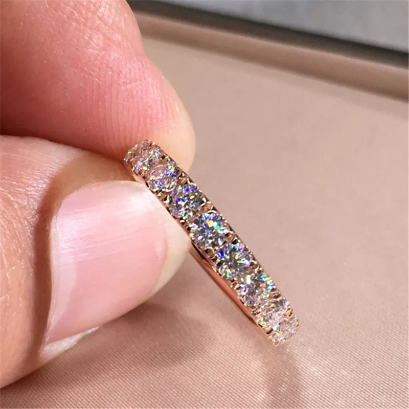 Anillos CC para mujer, color plata, circonita cúbica, piedra blanca, para novia, boda, compromiso, joyería de moda, bisutería femenina CC1565