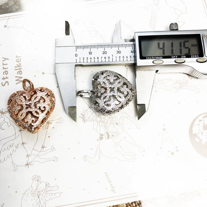 Colgante de corazón de amor, medallón de moda, glamuroso, joyería de plata de ley 925, accesorios de estilo europeo, regalo para el alma de la mujer.
