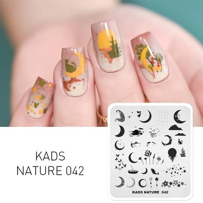 Nail Stamping Plates Sun Moon Stars Pattern Design Nail Art Image Template Stainless Steel Printing Plate for DIY Nails
