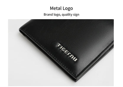 Tigernu High Quality Wallets Men Thin Money Purse Male Business Card Holder For Men Fashion Leather Wallet Short Purse Card Bag