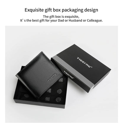 Tigernu High Quality Wallets Men Thin Money Purse Male Business Card Holder For Men Fashion Leather Wallet Short Purse Card Bag