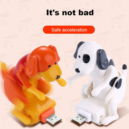 Cable de carga rápida con forma de perro jorobado para teléfonos Apple y Android, cargador portátil para smartphones, juguetes de descompresión.