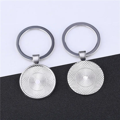 Lote de 5 cabujón redondo de 25 mm con diseño de flores, base de camafeo para llavero, colgante, accesorios para hacer joyas, suministros hechos a mano.