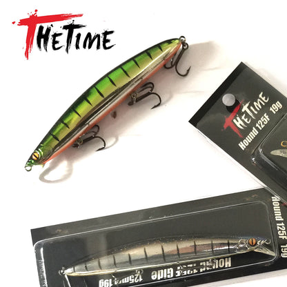 THETIME HOUND125F Glide Baits 19g Floating Minnow Fishing Lure Tungsten Weight 125mm Pike Swimbait Jerkbaits Sea CrankBait