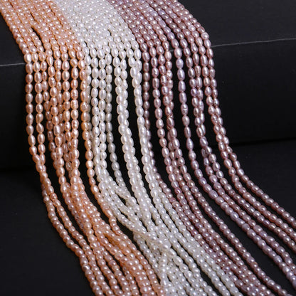 Perlas naturales de agua dulce de alta calidad con forma de arroz, cuentas sueltas para hacer joyas, pulseras, collares y accesorios.