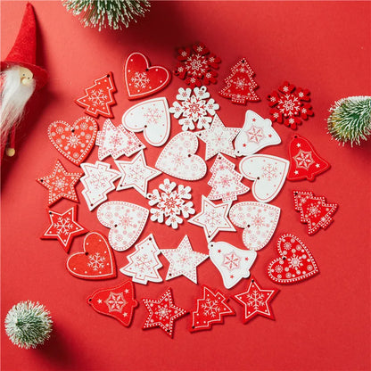 5/10 piezas de 5 cm de madera natural para adornos de árbol de Navidad, colgantes para Año Nuevo 2022, regalo de Navidad DIY, decoración del hogar, decoración navideña