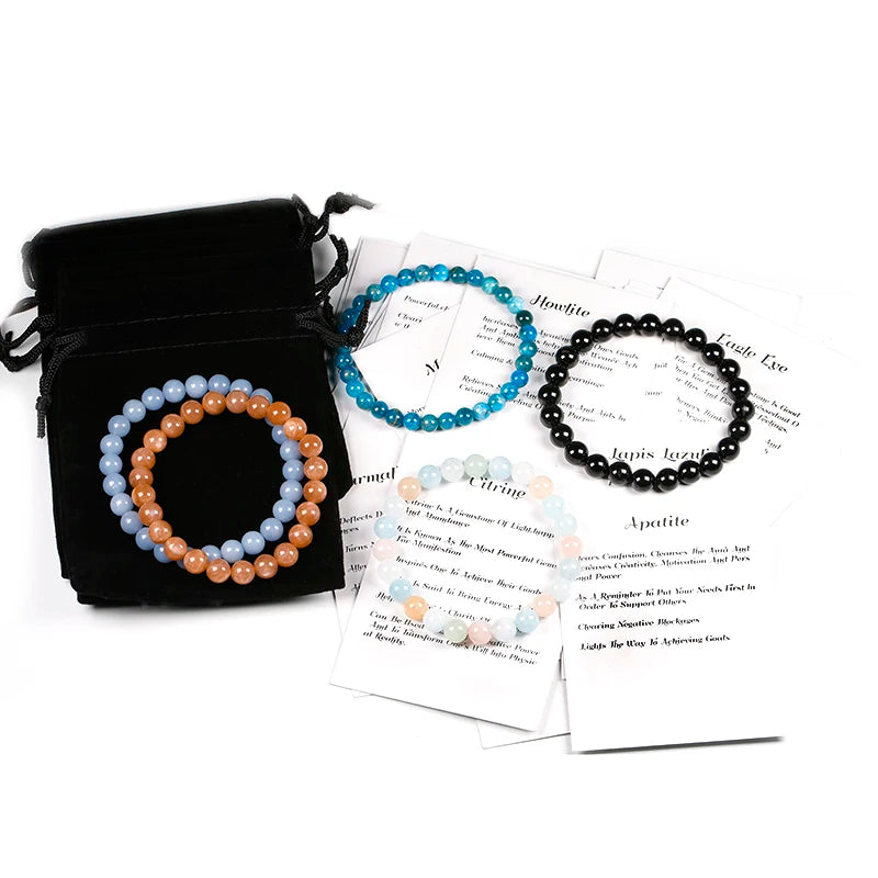 Genuine Natural Auralite 23 Bracelets Natural Stone Stretch Amethyst Round Bead Gem Bracelet Women Men Fine Jewelry Gift
