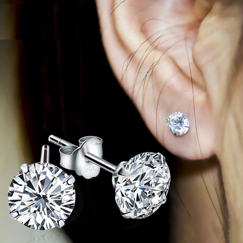 Pendientes LEKANI de plata de ley 925 auténtica con cristales para mujer, joyería fina para boda, regalo