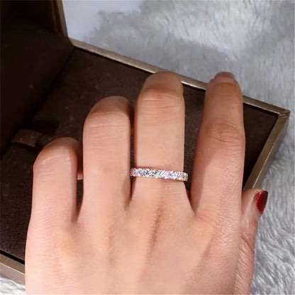 Anillos CC para mujer, color plata, circonita cúbica, piedra blanca, para novia, boda, compromiso, joyería de moda, bisutería femenina CC1565