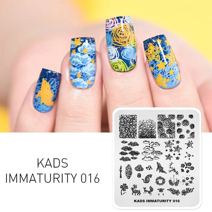 Nail Stamping Plates Sun Moon Stars Pattern Design Nail Art Image Template Stainless Steel Printing Plate for DIY Nails