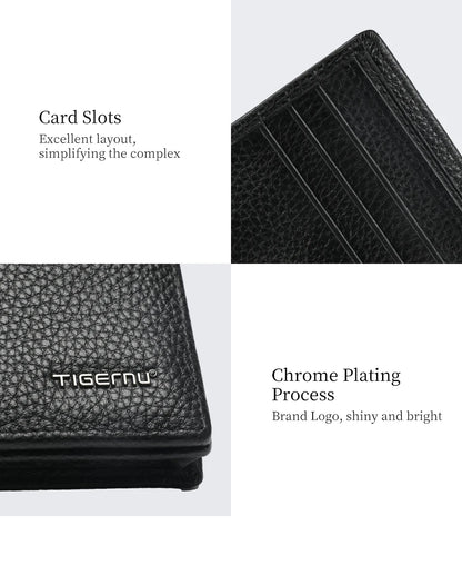 Tigernu 100% Genuine Leather Men Wallet Designer Men's Purse Card Wallet For Men Small Money Bag High Quality Luxury Male Wallet