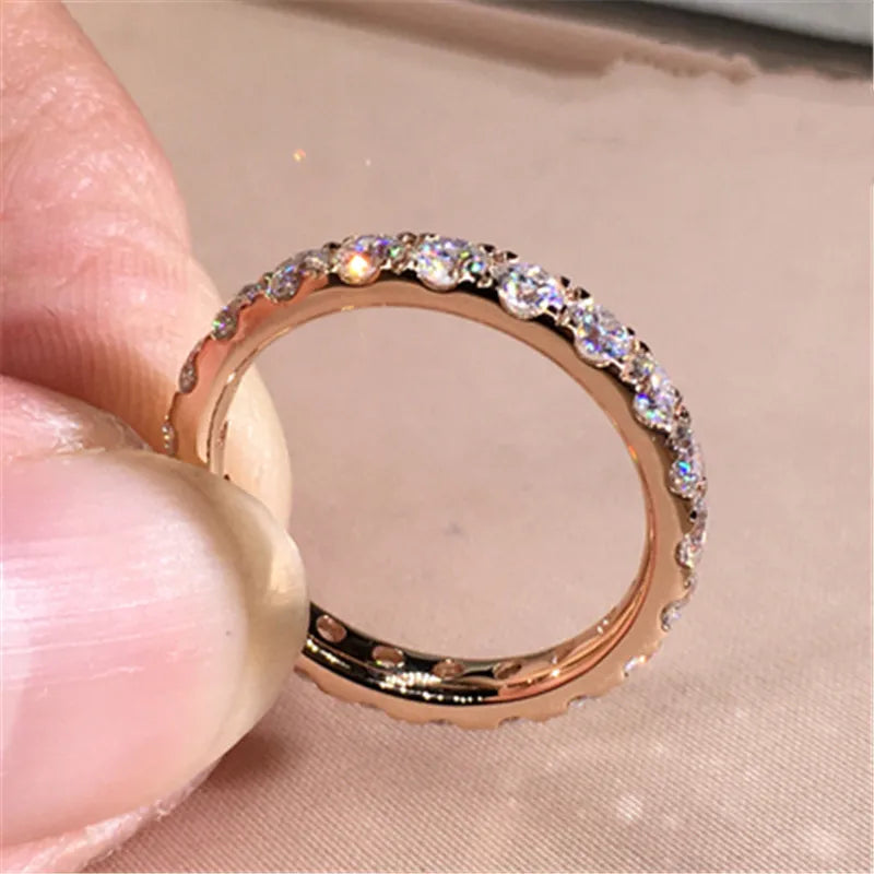 Anillos CC para mujer, color plata, circonita cúbica, piedra blanca, para novia, boda, compromiso, joyería de moda, bisutería femenina CC1565