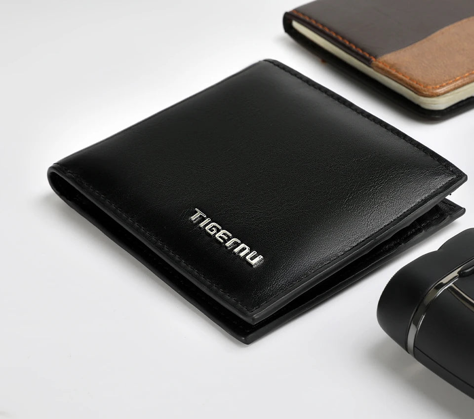 Tigernu High Quality Wallets Men Thin Money Purse Male Business Card Holder For Men Fashion Leather Wallet Short Purse Card Bag