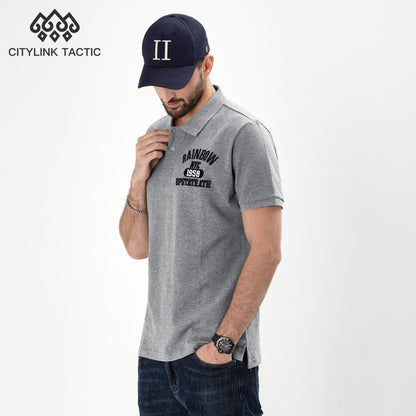 Island Summer American Style Short-Sleeved Polo Shirt Lapel T-shirt