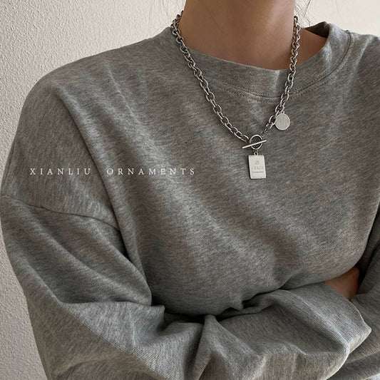 Niche Women's Long Sweatshirt Clavicle Chain Accessories