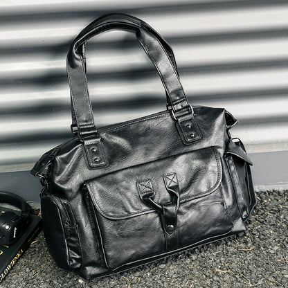 Nueva mochila de cuero para viajes de negocios de gran capacidad para hombres.