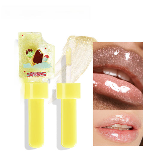 handaiyan Han Daiyan cross-border ice cream moisturizing lip gloss moisturizing transparent pearlescent color changing full lips lip gloss