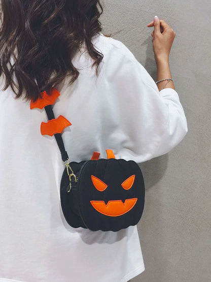 Halloween Pumpkin Bag Women 2023 New Niche Design Funny Personality Shoulder Bag All-Match Shoulder Small Bag Fashion