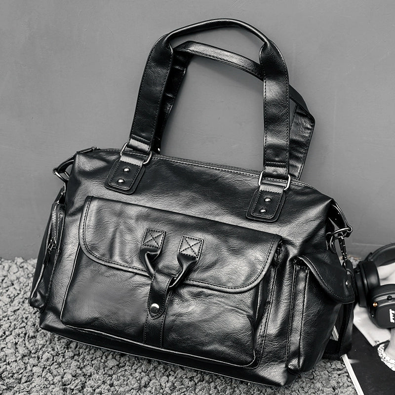 Nueva mochila de cuero para viajes de negocios de gran capacidad para hombres.