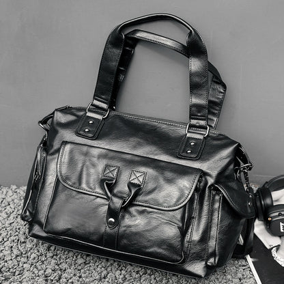 Nueva mochila de cuero para viajes de negocios de gran capacidad para hombres.