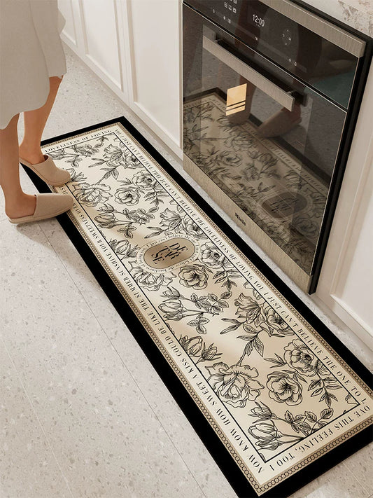 Felpudo de cocina americano con clase, absorbente, resistente a la humedad, anticaídas, borrable, lavable, para el hogar, alfombra, banco, antideslizante.