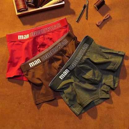 Men's Large Size Mid-Waist Elastic Underwear for Teenagers in Autumn