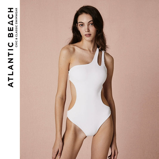 Traje de baño retro estilo francés de Atlanticbeach para mujer, vacaciones en aguas termales, de una pieza, sexy, sin espalda, adelgazante, elegante