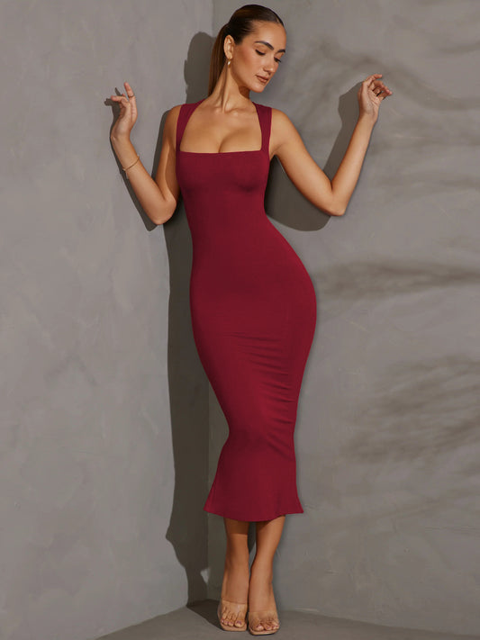 Amazon y2g European and American women's clothing pure color split sexy dress hot girls cross-border fashion slim fit package hip skirt