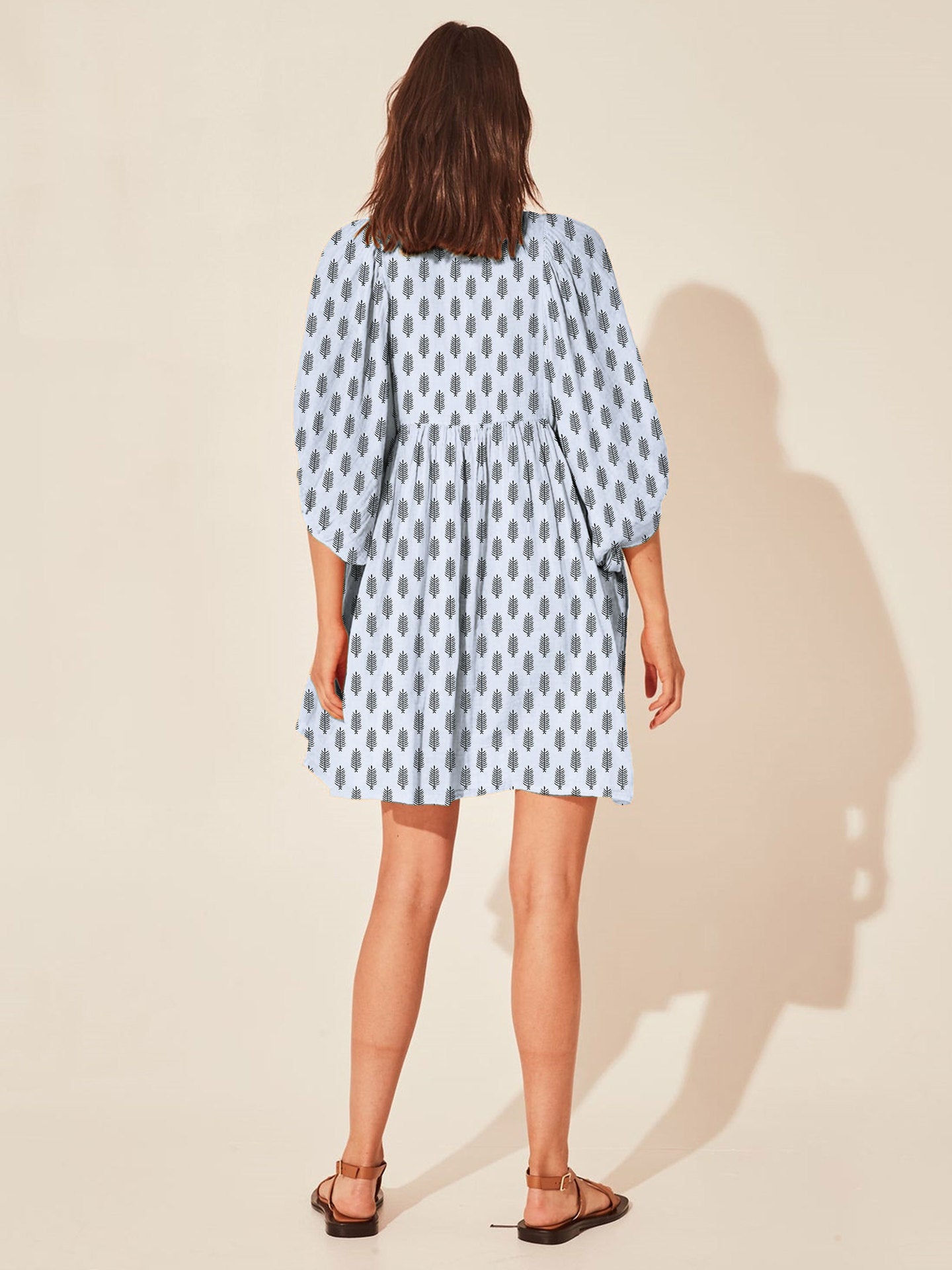 Amazon hot vacation style dress loose casual print short skirt high waist lace-up floral skirt beachwear women