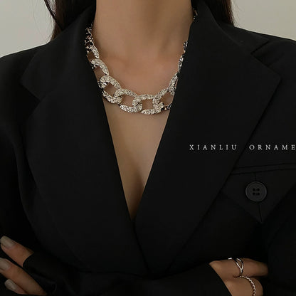 Exaggerated Women's Fancy Exquisite Cuban Decorative Thick Chain