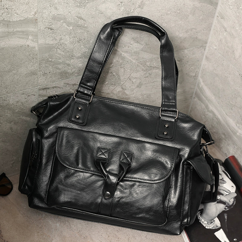 Nueva mochila de cuero para viajes de negocios de gran capacidad para hombres.