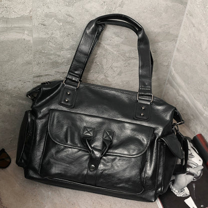 Nueva mochila de cuero para viajes de negocios de gran capacidad para hombres.