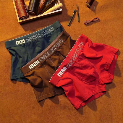 Men's Large Size Mid-Waist Elastic Underwear for Teenagers in Autumn