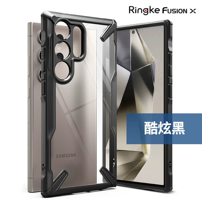 South Korea Ringke for Samsung S24ultra Phone Case Original S23 + All-Inclusive Military Anti-Fall Transparent Protective Case S22plus Frosted Silicone Case Limited Fancy Lanyard Phone Case