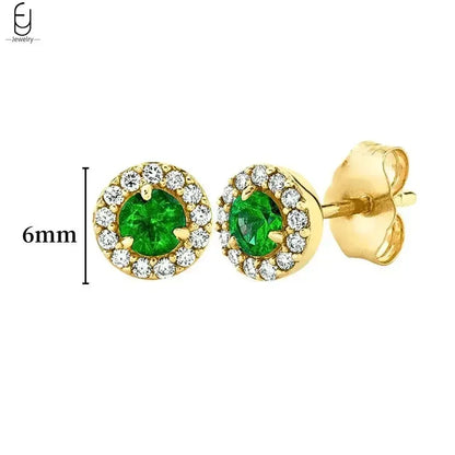 Pendientes de aro con forma de corazón y circonita verde en plata de ley 925 para mujer, delicados pendientes de botón, joyería de lujo, regalos.