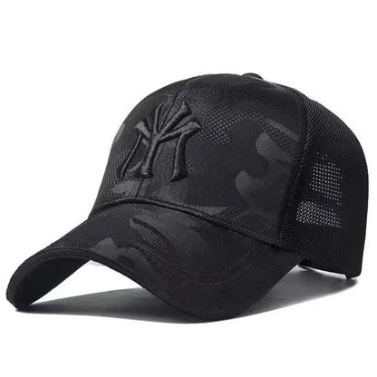 Gorra de béisbol unisex con bordado de letras, transpirable, para primavera y otoño, ajustable, informal, para exteriores, con protección solar