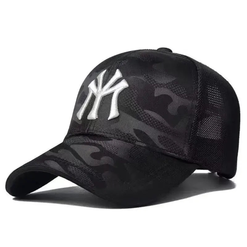 Gorra de béisbol unisex con bordado de letras, transpirable, para primavera y otoño, ajustable, informal, para exteriores, con protección solar