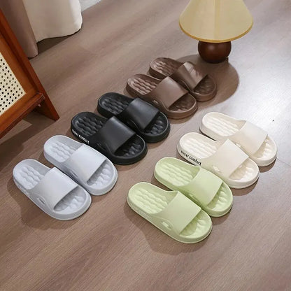 Pantuflas de plataforma gruesa para mujer, sandalias de suela suave con almohada, chanclas de verano para playa, chanclas antideslizantes, pantuflas de baño