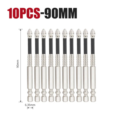 K5 Anti-Slip and Shock-Proof Bits Screwdriver Bits High Hardness Strong Magnetic 25/50/65/70/90/150mm Ph2 Screwdriver Set