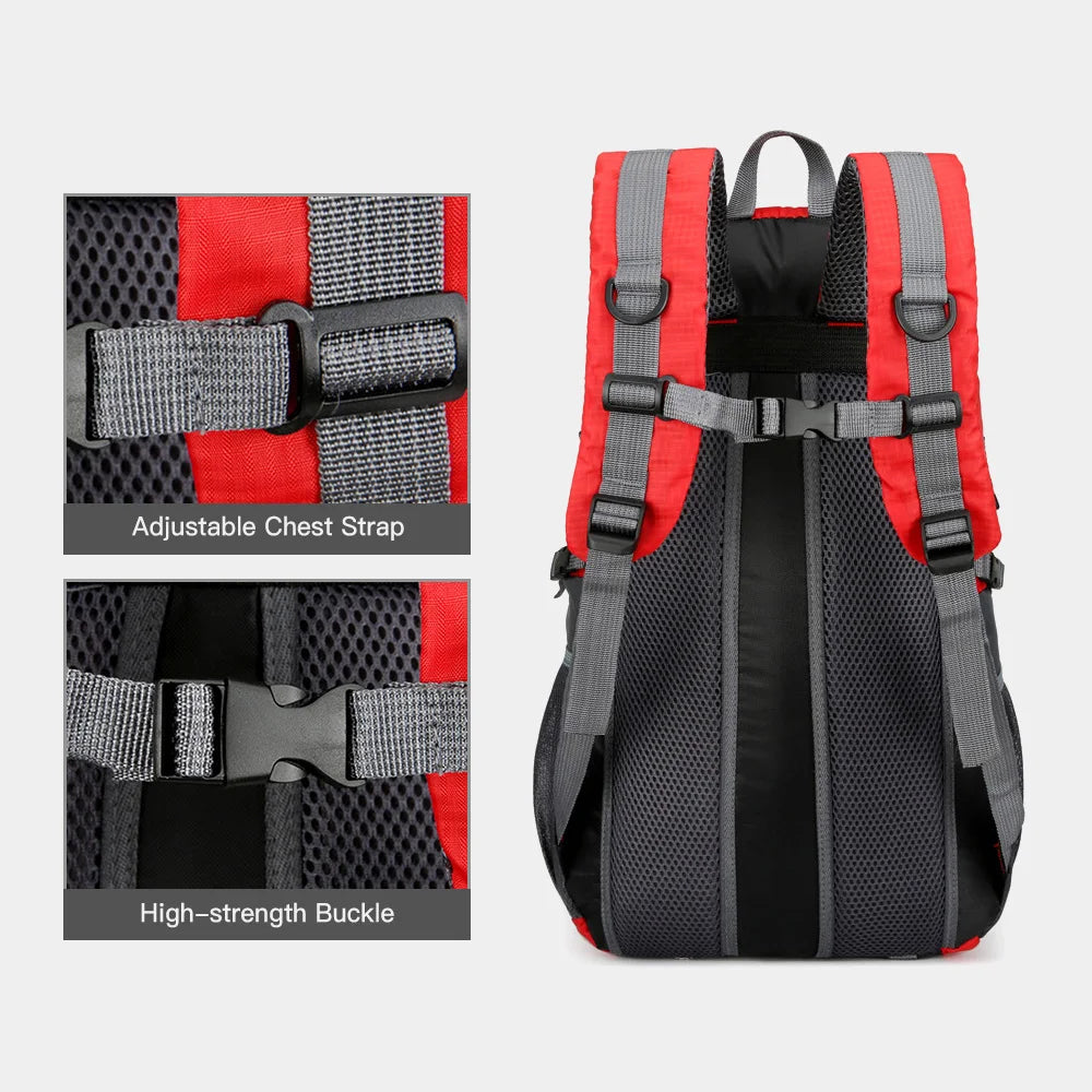 Mochila de senderismo de 40 l, impermeable, ligera, para exteriores, senderismo, trekking, mochila de viaje para hombres y mujeres, mochila de montañismo.